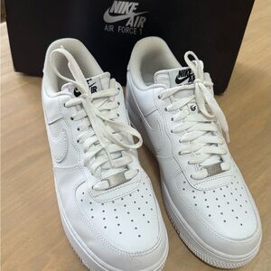 Nike Air Force 1 White Leather Shoes
